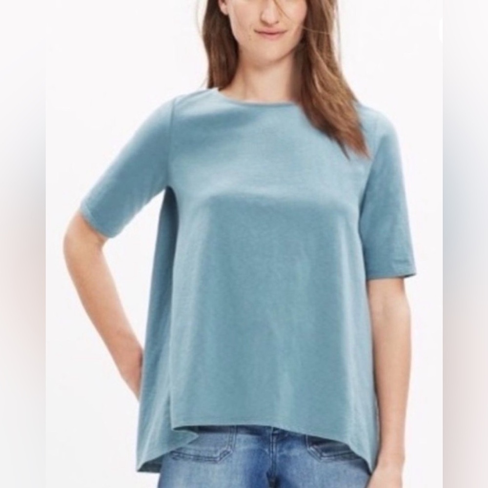 MADEWELL Women's Back Zip Swing Tee Size Xtra Small